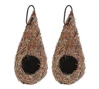 KFGISD, Cabane à Oiseaux for l'extérieur, nid de perchoir tissé à la Main, cabane à Oiseaux for décoration de Jardin, Maison à Colibri, nid d'oiseau, 2 pièces,Nids d'oiseaux(2 Pcs)