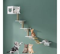 KFGISD, Cadre Mural for Chat for Grimper, étagères et perchoirs, Maison, échelle en sisal, marches et Plateforme de Voyage, Gain de Place,Arbre à Chat(Style6)