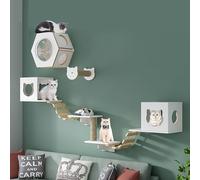 KFGISD, Cadre Mural for Chat for Grimper, étagères et perchoirs, Maison, échelle en sisal, marches et Plateforme de Voyage, Gain de Place,Arbre à Chat(Style1)