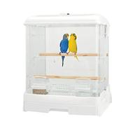 KFGISD, Cages à Oiseaux Grande Cage à Oiseaux Cage de vol en Acrylique Cages à Oiseaux carrées Petits et Moyens Oiseaux Transporteurs d'oiseaux,Cage à Oiseaux(Clear Small)
