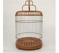 KFGISD, Cages à Oiseaux suspendues, Petites Cages Rondes en ABS, Cages à Oiseaux Vintage Simples, Portables,Cage à Oiseaux(Brown)