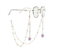 KFGISD, Chaînes de lunettes élégantes avec pendentif papillon for femmes ，Chaînes pour lunettes