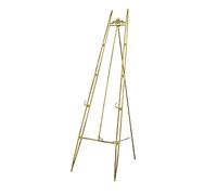 KFGISD, Chevalet de Studio 1,2/1,5 m, réglable et Pliable, en métal, Cadre en A, Support de présentation for Photos, Affiches et Panneaux de Mariage, doré,Présentoir d'affiches(150cm)