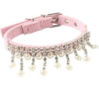 KFGISD, Collier for Chien Mignon et éblouissant avec Strass et Perles Fantaisie, avec Pendentif en Cristal Scintillant, for Petits Chiens, Chats et Lapins ，Colliers pour Chiens(Pink)
