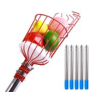 KFGISD, Cueilleur de Fruits avec Panier, avec Coussinet de Protection en Mousse, en Acier Inoxydable for Pommes, poires, Citrons et Oranges,Perche à Fruits(2m)