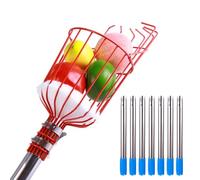 KFGISD, Cueilleur de Fruits en Acier Inoxydable avec Coussinet de Protection en Mousse for Pommes, poires, Citrons, Oranges et abricots,Perche à Fruits(2.8m)