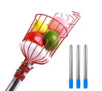 KFGISD, Cueilleur de Fruits en Acier Inoxydable avec Coussinet de Protection en Mousse for Pommes, poires, Citrons, Oranges et abricots,Perche à Fruits(1.2m)