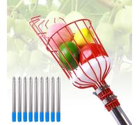 KFGISD, Cueilleur de Fruits en Acier Inoxydable avec Coussinet de Protection en Mousse, idéal for la cueillette d'avocats, d'abricots, de poires et d'orangers.,Perche à Fruits(3.6m)