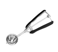 KFGISD, Cuillère à glace en acier inoxydable, cuillère à pâte à biscuits, fruits, pommes de terre, pastèque, boule à creuser, poignée à ressort, cuillère de cuisine,Cuillère à glace(Black,3cm)