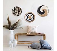 KFGISD, Ensemble de 3 paniers muraux en Osier et rotin tissés en jonc de mer,Décorations en rotin