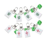 KFGISD, Ensemble de 8 mini porte-clés Mahjong chinois, symboles de richesse, porte-clés for sac, amateurs de Mahjong,Porte-clés