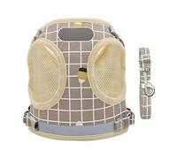 KFGISD, Ensemble Laisse et Harnais réfléchissants en Nylon Marron for Chat et Chiot, Gilet et Laisse for Chien, vêtements for Petits Chiens, Taille L,Harnais pour Chien(XL)