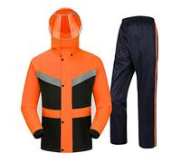 KFGISD, Ensemble veste et pantalon imperméables et légers, vêtements de pluie for le sport, le camping, la randonnée et les voyages,Imperméable(Orange,M)