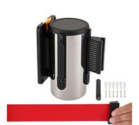 KFGISD, Fixation murale avec ceinture rouge, 3 directions de ceinture d'isolation peuvent être changées librement,Ruban de barrière rétractable(B,5M/16.4FT)