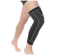 KFGISD, Genouillère de sport à rayures jaune-vert élastiques, manchon de jambe, bandage antidérapant, jambière de compression,Protections pour les jambes(General no bandage)
