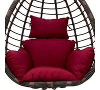 KFGISD, Grand Coussin épais for balancelle, Housse Amovible et imperméable for siège et Dossier de hamac de Jardin, intérieur et extérieur, Rouge ，Coussins pour fauteuils Suspendus(Wine Red)