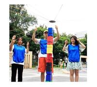 KFGISD, IEOWY Field Day Games Set for Adultes, 5 à 20 Personnes Travail d'équipe Jeu de Construction de Blocs à empiler Jeu de Brise-Glace,Jeux de Consolidation d'équipe pour Le Lieu de TR(Blue,5PCS)