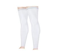KFGISD, Jambières de compression unisexes anti-UV, respirantes, for cyclisme, sport, course à pied, camping,Protections pour les jambes(White,L)