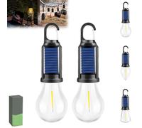 KFGISD, Lampe de Camping Solaire Rechargeable à Crochet, Lampe de Camping Solaire Rechargeable à Crochet, Lampe de Tente extérieure Vintage ，Lampe de Camping(2pcs E)