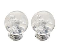 KFGISD, Lot de 2 poignées de tiroir rondes en plastique à trou unique, 3 x 3,9 cm, bleu ，Poignées en cristal(Bubble Silver)