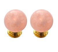 KFGISD, Lot de 2 poignées de tiroir rondes en plastique à trou unique, 3 x 3,9 cm, bleu ，Poignées en cristal(Pink)