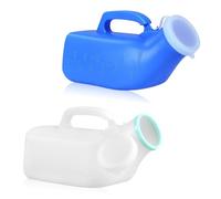 KFGISD, Lot de 2 urinoirs for hommes, 1 200 ml, portable, épais, avec couvercle, anti-déversement, for voyage, hôpital, voiture, camping, incontinence,Urinal