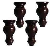 KFGISD, Lot de 4 Pieds de Support de Meuble en Bois for canapé, Armoire, Pouf, Meuble TV, Causeuse, Commode, lit, Chaise ，Pieds de Meubles(Brown,15cm)
