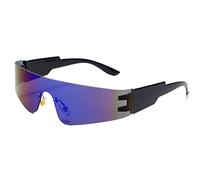 KFGISD, Lunettes de soleil for femmes et hommes, style punk, style années 2000, verres miroir, style sport, Goggle-4,Lunettes de cyclisme