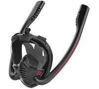 KFGISD, Masque de plongée avec Tuba, Masque de plongée avec Double respirateur, Masque de plongée sous-Marine, Masque de plongée intégral sous-Marin ，Masque de plongée(Black,S)