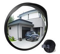 KFGISD, Miroir sphérique résistant aux intempéries, miroir de surveillance d'angle mort en plastique PC avec abat-jour,Miroirs convexes routiers(45cm/18in)