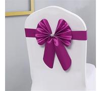 KFGISD, Nœud de Chaise de Mariage personnalisé avec nom des mariés et de la mariée, avec Boucle coulissante, nœud de Chaise personnalisé ，Noeuds pour Housses de Chaise(Fuchsia)