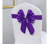 KFGISD, Nœud de Chaise de Mariage personnalisé avec nom des mariés et de la mariée, avec Boucle coulissante, nœud de Chaise personnalisé ，Noeuds pour Housses de Chaise(Purple)