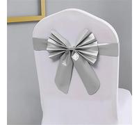 KFGISD, Nœud de Chaise de Mariage personnalisé avec nom des mariés et de la mariée, avec Boucle coulissante, nœud de Chaise personnalisé ，Noeuds pour Housses de Chaise(Gris)