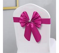 KFGISD, Nœud de Chaise de Mariage personnalisé avec nom des mariés et de la mariée, avec Boucle coulissante, nœud de Chaise personnalisé ，Noeuds pour Housses de Chaise(Roze)
