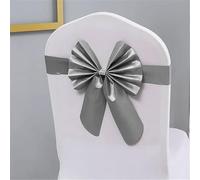 KFGISD, Nœud de Chaise de Mariage personnalisé avec nom des mariés et de la mariée, avec Boucle coulissante, nœud de Chaise personnalisé ，Noeuds pour Housses de Chaise(Dark Grey)