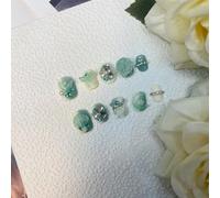 KFGISD, Perceuse à ongles courte et cool avec perles en acier, style fini, 6 tailles ，Ongles courts artificiels