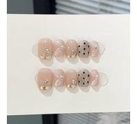 KFGISD, Perceuse à ongles courte et cool avec perles en acier, style fini, 6 tailles ，Ongles courts artificiels