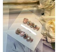 KFGISD, Perceuse à ongles courte et cool avec perles en acier, style fini, 6 tailles ，Ongles courts artificiels