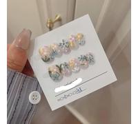 KFGISD, Perceuse à ongles courte et cool avec perles en acier, style fini, 6 tailles ，Ongles courts artificiels