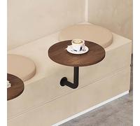 KFGISD, Petite Table Murale Ronde de 15,8 Pouces, Table d'appoint Suspendue for Bar, Cocktail, Bistro, Petit Bureau Mural Moderne Flottant,Comptoir de Bar Circulaire Mural(Brown)