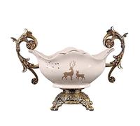 KFGISD, Plateau de rangement en céramique légère for fruits secs, bols décoratifs for collations, bonbons, noix, présentoir de bureau,Grand bol à fruits