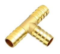 KFGISD, Raccords cannelés en T en Laiton, 2 pièces, avec 6 Colliers de Serrage, raccord Union 3 Voies for Tuyau d'intersection for air, Eau, gaz, Huile,Connecteurs(8mm)