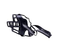 KFGISD, Sangle réfléchissante en Nylon avec Rembourrage Extra Doux et Panier de muselière en Plastique Robuste,Muselière pour Chien(Reflective Tape Black,No.3)