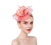 KFGISD, Serre-tête à plumes, pinces à cheveux, cocktail, maille solide, épingles à cheveux for femmes, ruban, couvre-chef,Barrette à fleurs en plumes(Orange)