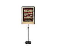 KFGISD, Support d'affichage réglable en aluminium, support de menu, présentoir de sol, publicité remplaçable avec base stable, 9,45 x 12,87 pouces, blanc ,Présentoir d'affiches(Black,17.72*24.57inch)