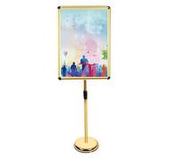 KFGISD, Support d'affiche réglable, Support d'affiche sur Pied, Support d'affiche sur Pied avec Base Robuste for présentations commerciales, 9,6 x 13,5 Pouces, Noir,Présentoir d'affiches(Golden,17.72