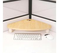 KFGISD, Support de Moniteur Triangulaire for Bureau, Support d'écran d'angle en Bois, Organisateur d'ordinateur de Bureau avec Trou de peignage de Fil, Blanc,Support pour Ordinateur(Natural)