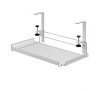 KFGISD, Support de rangement sous le bureau sans perforation, panier de rangement suspendu réglable et dissimulé,Tiroir sous bureau(White3)
