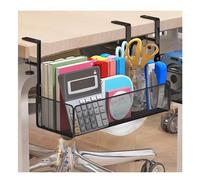 KFGISD, Support de rangement sous le bureau sans perforation, panier de rangement suspendu réglable et dissimulé,Tiroir sous bureau(Black1)