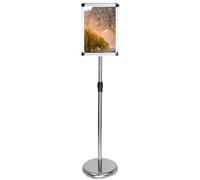 KFGISD, Support de signalisation, support d'affichage d'affiches, base réglable, extérieur, intérieur, cadre ouvert, adapté aux centres commerciaux et aux salles de conférence, 9,6 x 13,5 pouces, blan